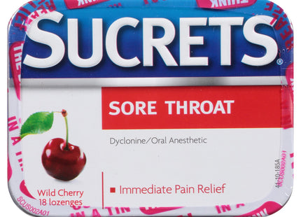 Sucrets Sore Classic Throat Lozenge, Original Formula, Wild Cherry, 18 Count (Pack Of 1)