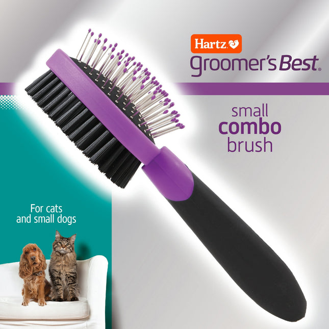 Hartz Groomer's Best Grooming Combo Brush for Cats and Small Dogs, Purple & Black, (Pack Of 1)