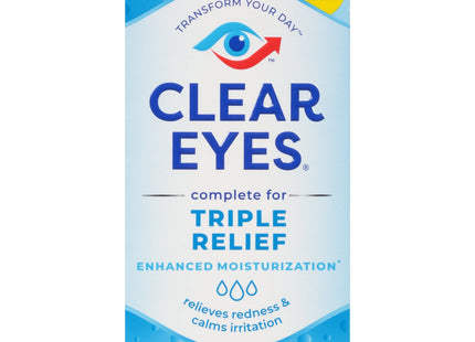 Clear Eyes Triple Relief Lubricant Eye Drops 0.5 Fl Oz (Pack Of 1)