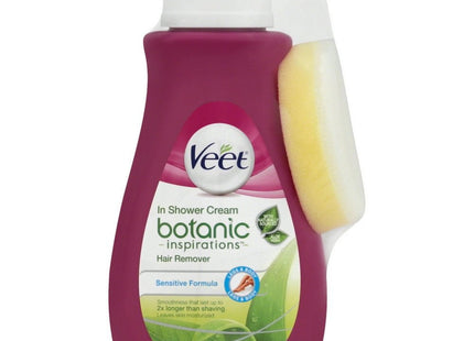 Veet Botanic Inspirations Hair Removal Cream, In-Shower Body Hair Remover, Sensitive Formula, 13.5 Ounce (Pack Of 2)