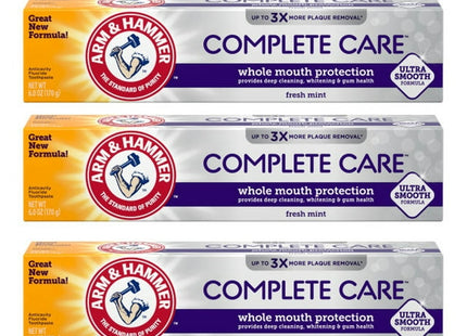 Arm & Hammer Complete Care, Stain Defense Fluoride Anticavity Toothpaste, 6 Ounce (Pack Of 3)