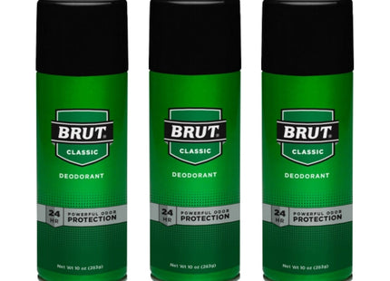 Brut Protection Trimax Original Fragrance Deodorant Spray, Classic Scent, Unisex, 10 Ounce (Pack Of 3)