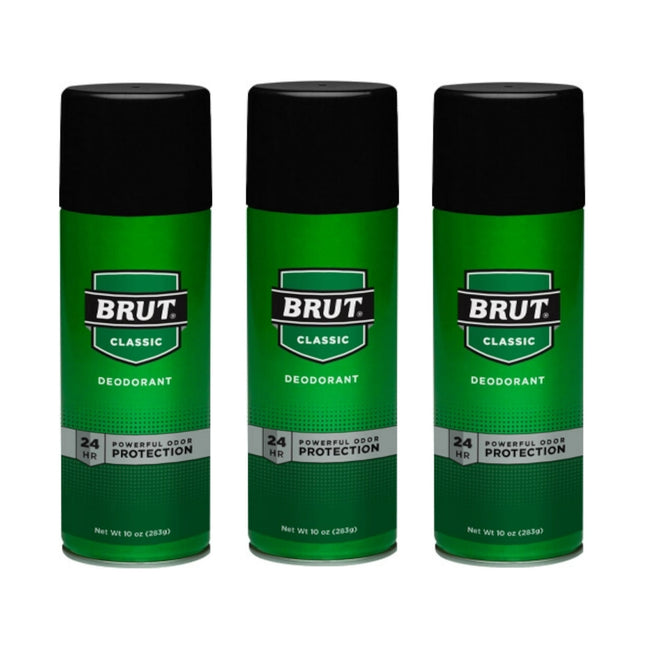 Brut Protection Trimax Original Fragrance Deodorant Spray, Classic Scent, Unisex, 10 Ounce (Pack Of 3)