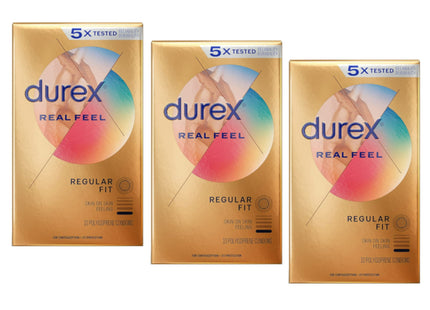 Durex Avanti Bare Real feel Non-Latex, Ultra Thin, Lubricated, Condom, 10 Count (Pack Of 3)