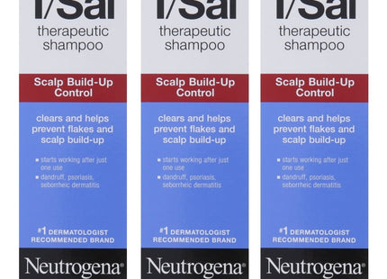 Neutrogena T/Sal Therapeutic Dandruff Relief Daily Shampoo, Scalp Build-up Control, 4.5 FL Ounce (Pack Of 3)