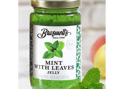 Braswell Jelly, Natural Essence, Natural mint flavor With Leaves, Jar, 10.5 Ounce (Pack Of 1)