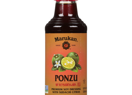 Marukan Ponzu, Ponzu Premium, Sudachi Soy Sauce Citrus Dressing, Non-GMO, Gluten free, Glass Bottle, 12 Ounce (Pack Of 2)