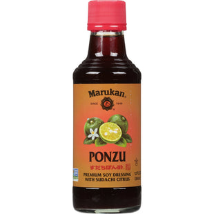 Marukan Ponzu, Ponzu Premium, Sudachi Soy Sauce Citrus Dressing, Non-GMO, Gluten free, Glass Bottle, 12 Ounce (Pack Of 2)