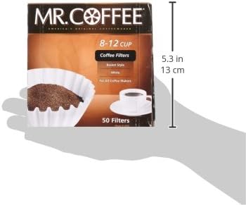 Mr. Coffee White Paper Coffee Basket Filters 8-12 Cup White Paper, 8-inch, 50 Filters (Pack Of 2)