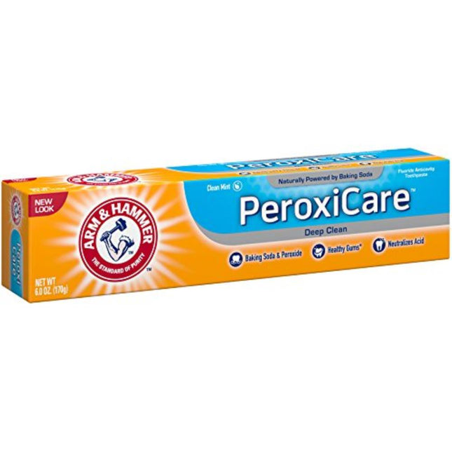 Arm & Hammer Baking Soda & Peroxide Toothpaste, Tartar Control, Deep Clean, Fresh Mint 6 Ounce (Pack Of 1)