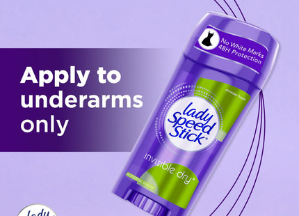 Lady Speed Stick Invisible Dry, Underarm Antiperspirant Deodorant, Powder Fresh Scent, 1.4 Ounce (Pack Of 1)