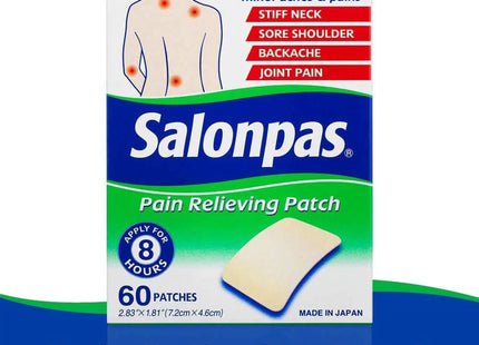 Salonpas Pain Relieving Patch, 8-Hour Pain Relief, 60 Patches (Pack Of 6)