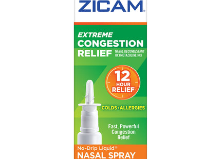 Zicam Extreme, Congestion Relief, No-Drip Nasal Spray, Soothing Aloe Vera, 0.5 Ounce (Pack Of 7)