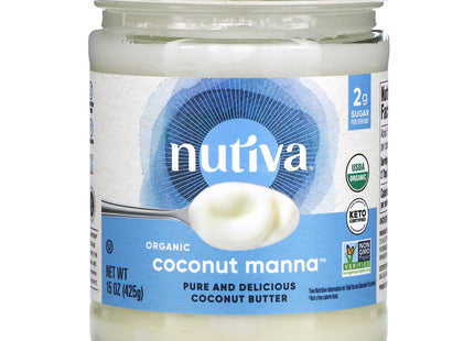 Nutiva Organic Coconut Manna Pur̩ed Coconut Butter, Creamy Spread for Smoothies, Gluten-Free, 15 Ounce (Pack Of 1)