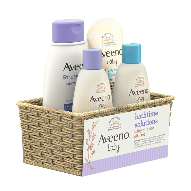 Aveeno Baby Daily Bathtime Solutions Baby & Me Gift Set, 4 items (Pack Of 12)