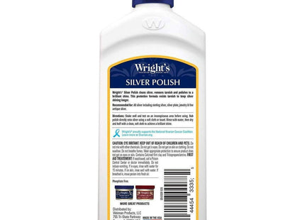 Wright's Silver Polish Anti-Tarnish Polishes Long Term Protection 7 fl oz Cleans (Pack Of 8)