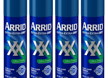 Arrid XX Extra Extra Dry, Ultra Clear, Antiperspirant Deodorant, Ultra Fresh, Aerosol Spray, 6 Ounce (Pack Of 4)