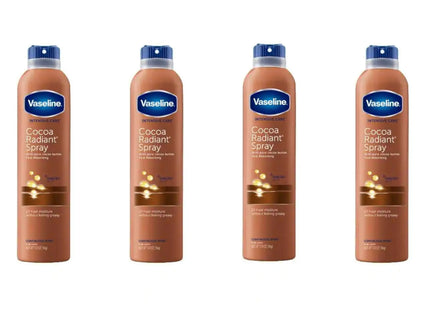 Vaseline Intensive Care Radiant Moisturizer Non Greasy Spray Body Lotion, Cocoa, 6.5 fl oz (Pack Of 8)