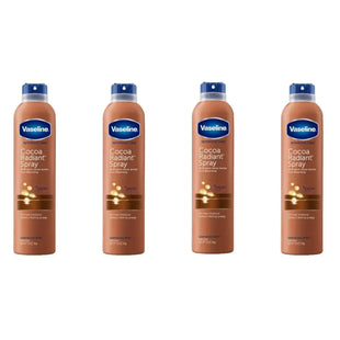 Vaseline Intensive Care Radiant Moisturizer Non Greasy Spray Body Lotion, Cocoa, 6.5 fl oz (Pack Of 4)