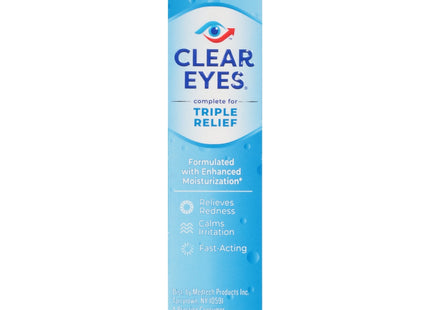 Clear Eyes Triple Relief Lubricant Eye Drops 0.5 Fl Oz (Pack Of 1)