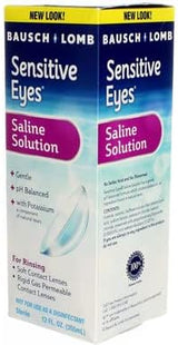 Sensitive Eyes Contact Lens Solution by Bausch & Lomb Saline Solution for Sensitive Eyes, Soft Contact & Gas Permeable Lenses, 12 Fl Oz (355 ML) (Pack Of 1)