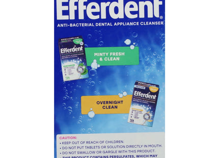 Efferdent Original Anti-Bacterial, Retainer and Denture Complete Cleanser Tablets, 102 Tablets (Pack Of 6)