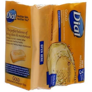 Dial Antibacterial Deodorant Healthy Skin Clean Bar Soap, Gold 4 Ounce 3 Bars each (Pack Of 12)