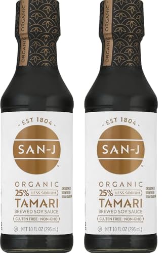 San J International, Sauce Tamari Gluten Free Reduced Sodium Organic, 10 Fl Oz (Pack Of 2)