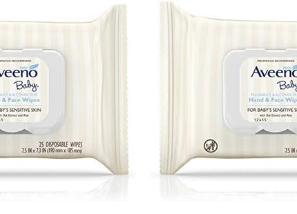 Aveeno Baby Hand & Face Cleansing Wipes, Oat Extract, Fragrance Free, 25 ct (PacK Of 24)