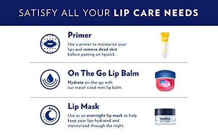 Vaseline Lip Therapy Rosy Lips Lip Treatment Balm Ointment Tinted Pink 0.25 Ounce Jar (Pack Of 9)