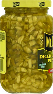 Mt Olive Pickle Diced Jalapeno Pepper, Pickled, Low Calorie, Gluten Free, Fresh Pack, 12 Ounce (Pack Of 2)