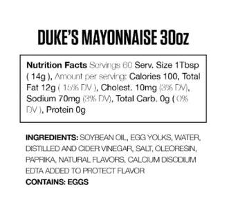 Duke's Real Mayonnaise, Family recipe, Smooth & Creamy, Gluten-free, Jar 8 Ounce (Pack Of 1)