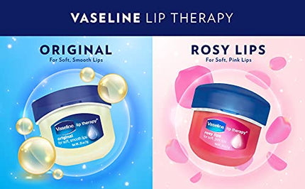 Vaseline Lip Therapy Rosy Lips Lip Treatment Balm Ointment Tinted Pink 0.25 Ounce Jar (Pack Of 9)