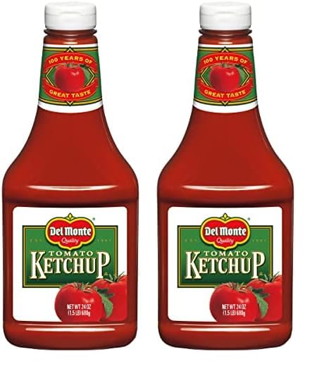 Del Monte Natural Tangy Delicious Tomato Ketchup Bottle,  No artificial flavors Or Preservatives, 24 Ounce (Pack Of 2)