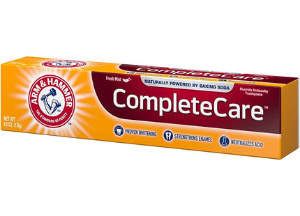 Arm & Hammer Complete Care, Stain Defense Fluoride Anticavity Toothpaste, 6 Ounce (Pack Of 12)