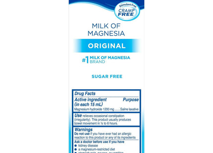 Phillips Milk of Magnesia, Gentle Relief Liquid Magnesium Laxative, Original 4 Fl Oz (Pack Of 1)