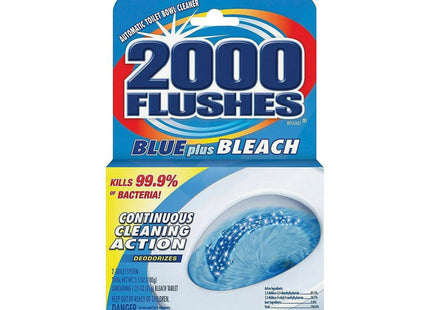 2000 Flushes Automatic Toilet Bowl Cleaner, Blue Plus Bleach 2ct (2 Pack)