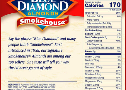 Blue Diamond Almonds Gluten Free Smokehouse Flavored Snack Nuts, 16 Ounce (Pack Of 6)