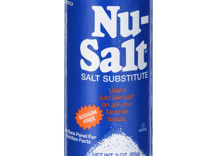 Nu-Salt Sodium-Free Salt Substitute, Contains Potassium Chloride, Table Salt Alternative, 3 Ounce (Pack Of 4)