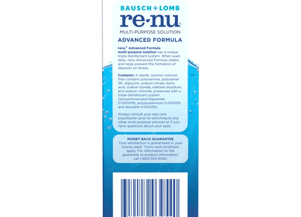 Renu MultiPlus Advanced Formula, Contact Lens Solution, Travel Pack, 2 Fl Oz (Pack Of 6)