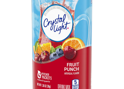 Crystal Light Fruit Punch Artificially Flavored Low Calories Powdered 4 Pitcher Packet Drink Mix 1.36 Oz (Pack Of 2)