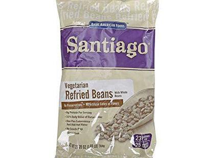 Santiago Vegetarian Refried Pinto Beans,  with Whole Beans Mix, 27.09 Ounces (Pack Of 6)