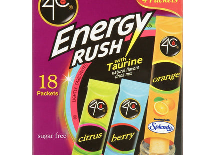 4C Energy Rush with Taurine Variety Pack Drink Mix 0.26oz. 18ct (6 Pack) - Food & Beverages > Non-Alcoholic Drinks