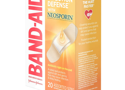 Band-Aid Brand Bandages with Neosporin Antibiotic Assorted Sizes 20 Count (Pack Of 1)