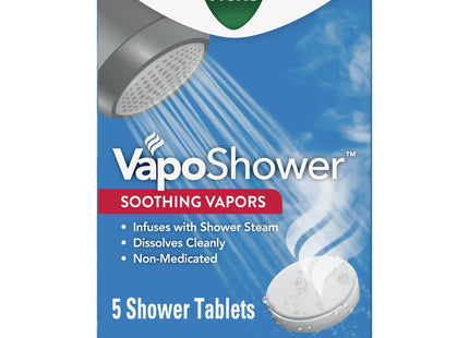 Vicks Vaposhower, Shower Tablet, Soothing Non-medicated, Eucaplytus & Menthol, Vapor Steam, 5 Count (Pack Of 6)