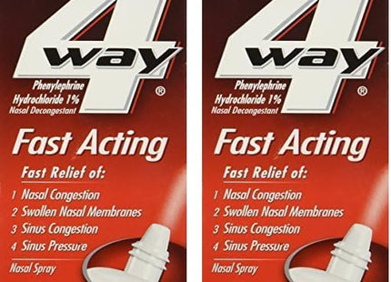 4Way Fast Acting Nasal Spray for Sinus Congestion Relief 1oz (12 Pack) - Health Care > Over-the-Counter Medication