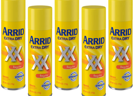 Arrid XX Extra Dry, Antiperspirant Deodorant, Regular, Aerosol Spray, 6 Ounce (Pack Of 5)