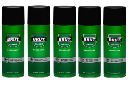 Brut Protection Trimax Original Fragrance Deodorant Spray, Classic Scent, Unisex, 10 Ounce (Pack Of 5)