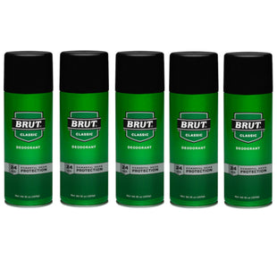 Brut Protection Trimax Original Fragrance Deodorant Spray, Classic Scent, Unisex, 10 Ounce (Pack Of 5)