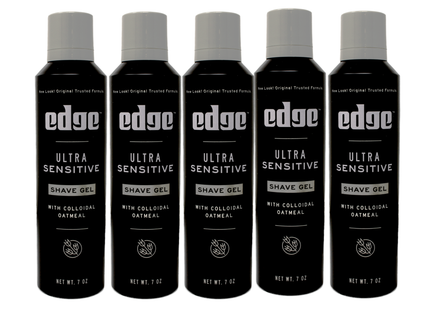 Edge for Men Ultra Sensitive Shave Gel, Fragrance Free, with Oatmeal & Allantoin, 7 Ounce (Pack Of 5)